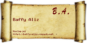 Baffy Aliz névjegykártya